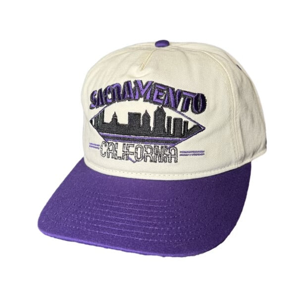 Sacramento City Line SnapBack - Cream & Purple