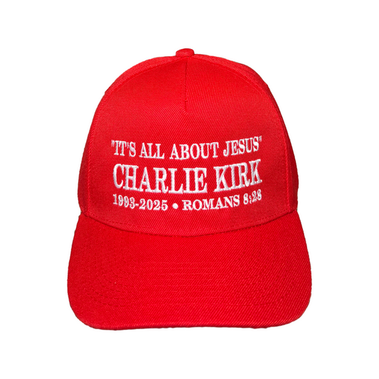 "IT'S ALL ABOUT JESUS" CHARLIE KIRK - Red & White